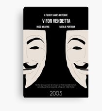 V for Vendetta Minimal Movie Poster Canvas Print