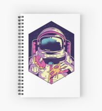 Funny Astronaut Eating Pizza And Donuts Shirt - Space Gift Spiral Notebook