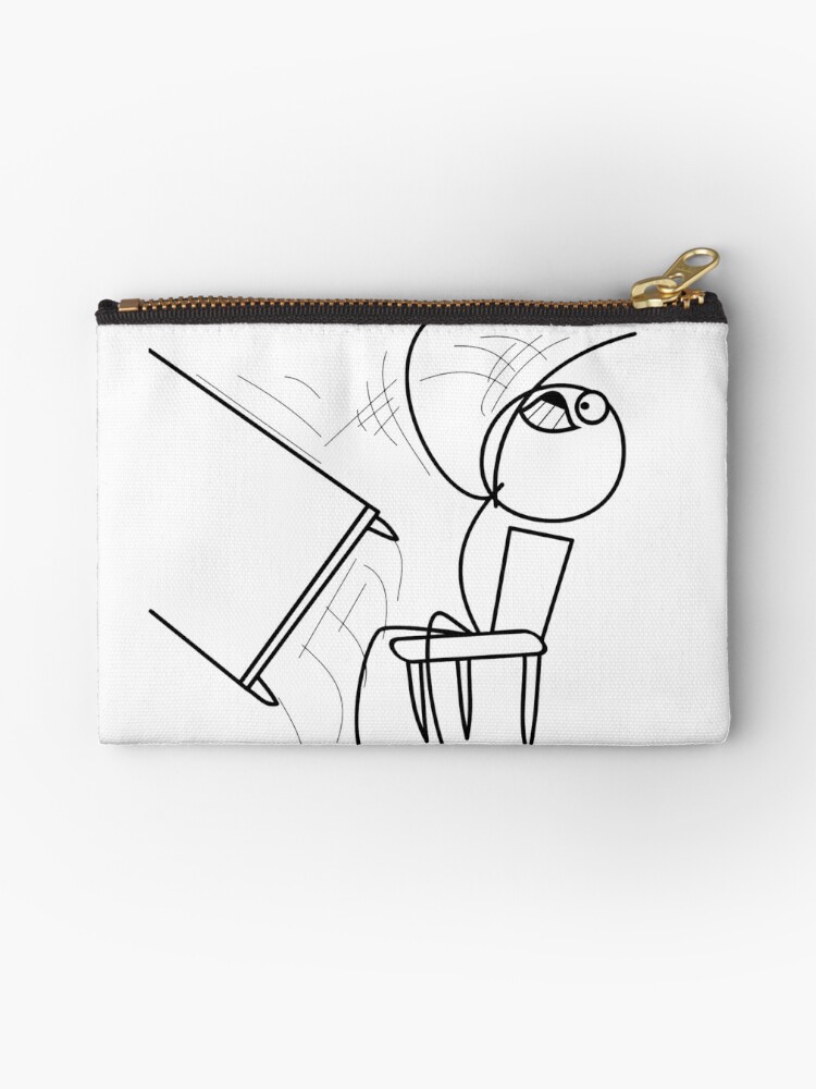 Table Flip Meme Zipper Pouch By Flashmanbiscuit Redbubble