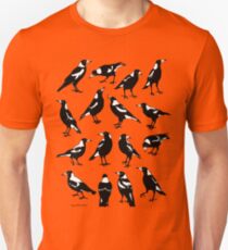 MAGPIES - Australian native birds (orange and tan) Unisex T-Shirt