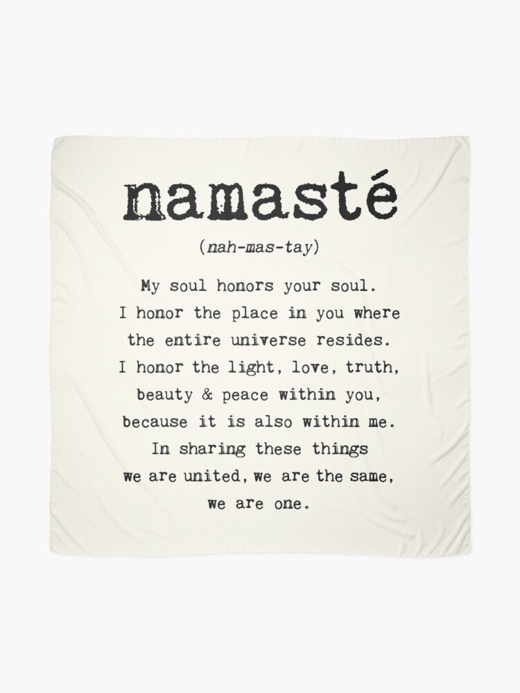 Alternative Ansicht von Namaste. Tuch