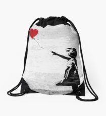 Banksy - Girl with a balloon Drawstring Bag