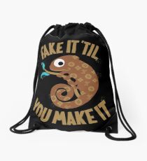 Fake It Til You Make It Drawstring Bag
