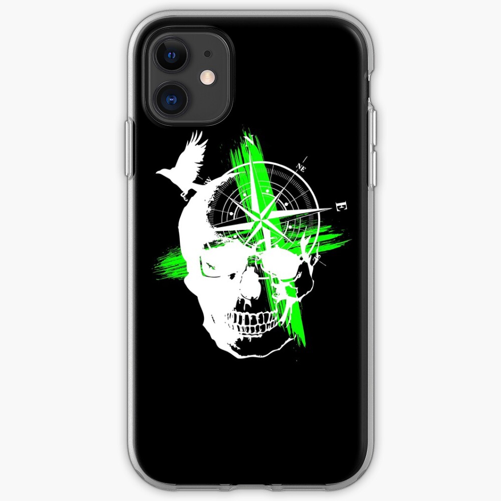 Skull compass tattoo style iPhone Case & Cover