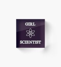 Girl Scientist - Atom Acrylic Block
