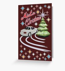 White Miata Christmas Drifting! Merry Christmas! Greeting Card