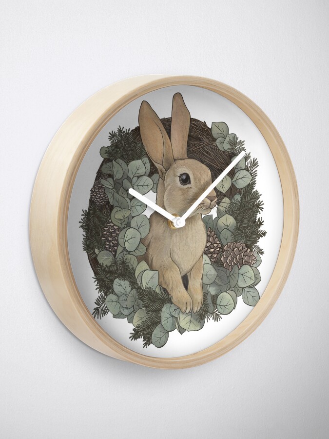 Alternate view of Winter Rabbit Clock