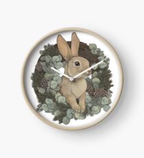 Winter Rabbit Clock