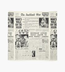 Historic Moon Landing Newspaper Headlines Scarf