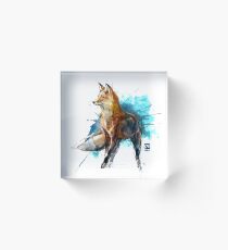 fox colored sketch psdelux Acrylic Block
