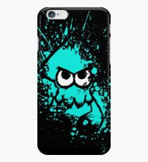 Splatoon Black Squid with Blank Eyes on Cyan Splatter Mask iPhone 6 Case