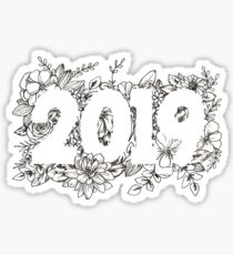 Pegatina Año nuevo floral 2019