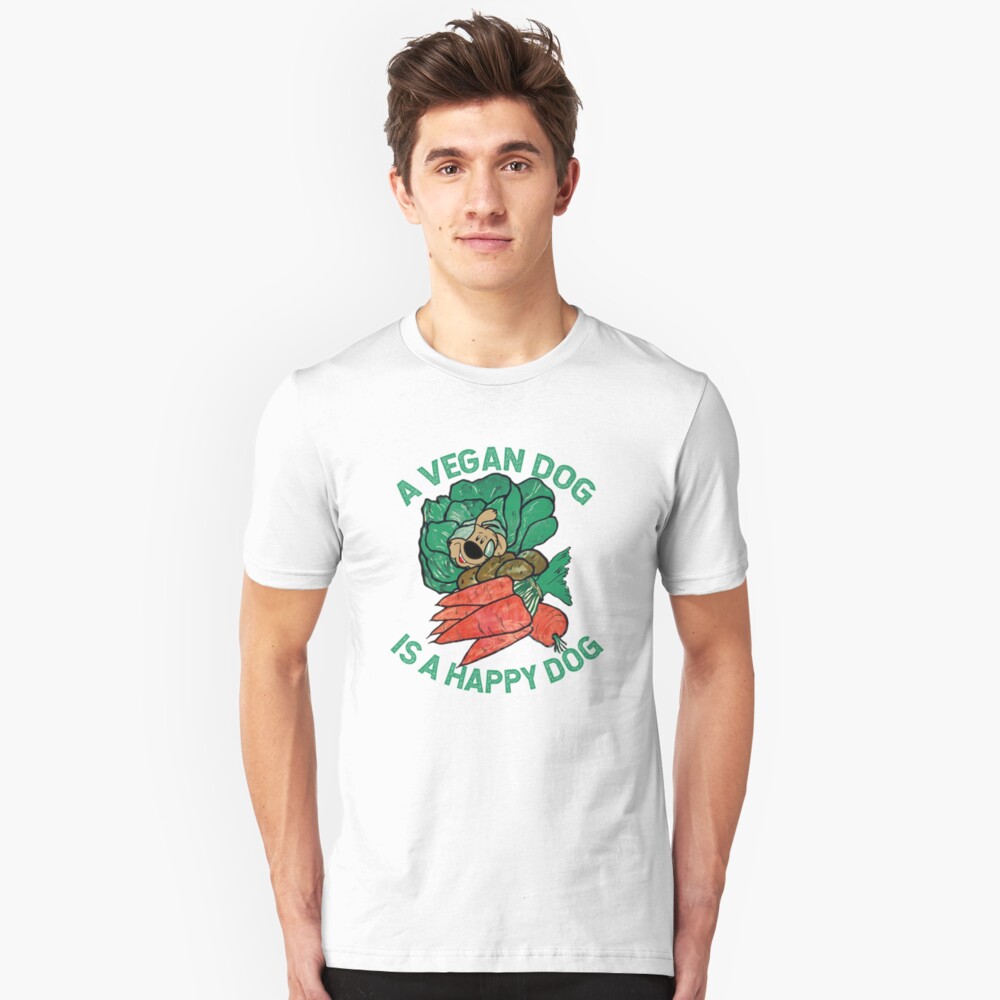 A Vegan Dog is a Happy Dog Slim Fit T-Shirt