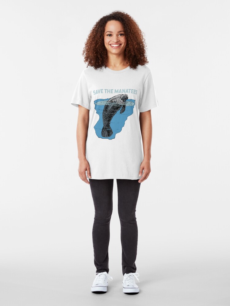 Alternate view of Save the Manatees Slim Fit T-Shirt