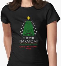 Nakatomi Corporation Christmas Party Snowflake Tower Women's Fitted T-Shirt