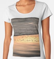 Pretty Pink and Orange Pacific Ocean Sea Waves Sunset V Women's Premium T-Shirt