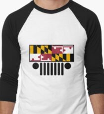 Jeep Wrangler Maryland Flag Men's Baseball ¾ T-Shirt