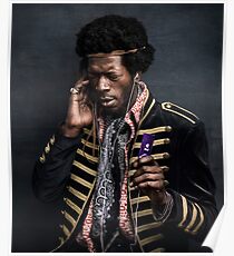 Póster Jimi Hendrix moderno con un iPod