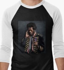 Camiseta ¾ bicolor para hombre Jimi Hendrix moderno con un iPod