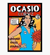 Alexandria Ocasio Cortez Comic Print Photographic Print