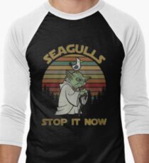 Möwen stoppen es jetzt Vintage-Shirt Baseballshirt für Männer