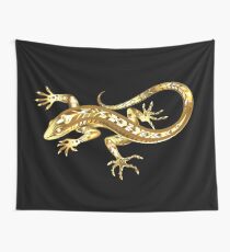 Golden Lizard Wall Tapestry