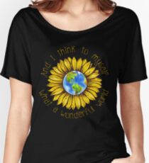 Earth Sunflower What A Wonderful World Women's Relaxed Fit T-Shirt