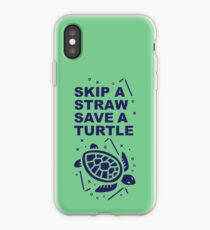 Skip A Straw Retten Sie eine Schildkröte - Love Turtles Logo iPhone-Hülle & Cover