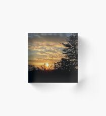 Sunrise Through Trees Acrylic Block