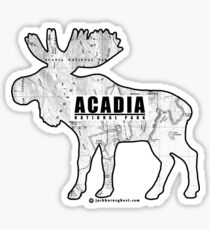 Acadia National Park Topographic Moose Sticker