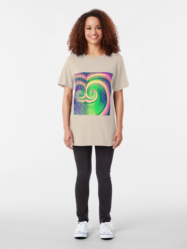 Alternate view of Fibonacci abstract reflections Slim Fit T-Shirt