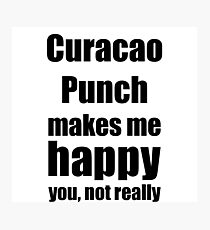 Curacao Punch Cocktail Lover Funny Gift for Friend Alcohol Mixed Drink Photographic Print