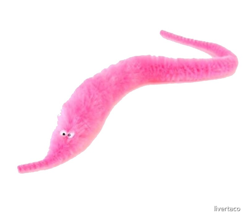 fluffy worm on a string