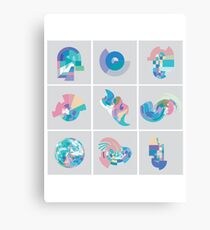 Pastel Pixel Grid swirls Canvas Print