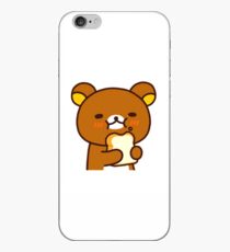 Cute Rilakkuma Eating Bread Print iPhone Case