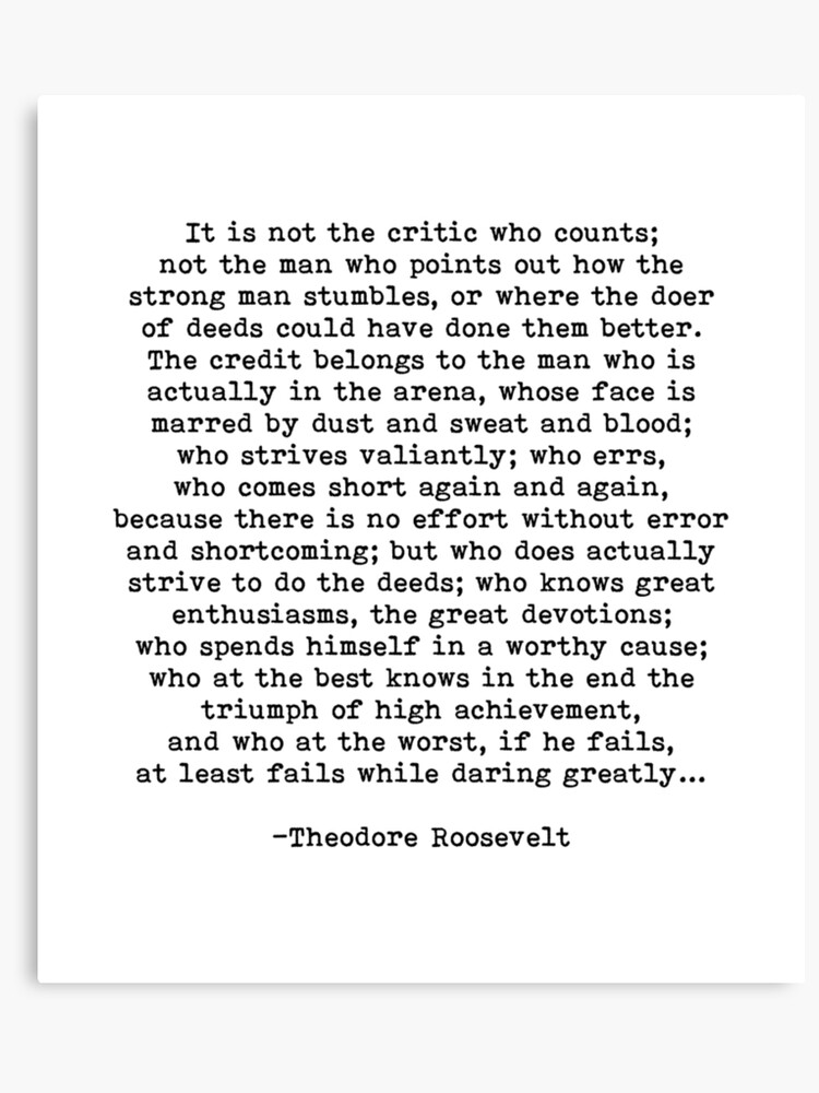 Guy In just The Arena Theodore Roosevelt Estimate Canvas Print image about The Man in the Arena Printable named Male Inside The Arena Theodore Roosevelt Estimate Canvas Print