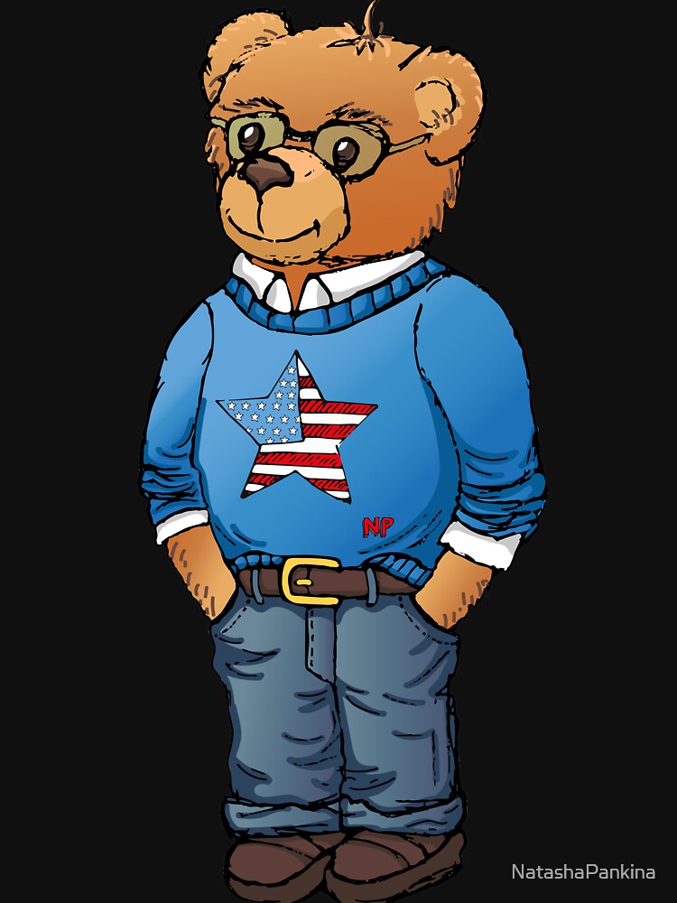 Preppy polo bear hand drawn illustration by Natasha Pankina by NatashaPankina
