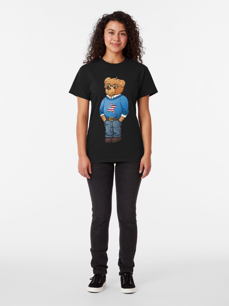 Alternate view of Preppy polo bear hand drawn illustration by Natasha Pankina Classic T-Shirt