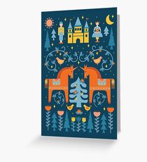 Fairy Tale in Blue + Orange Greeting Card