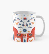 Skandinavisches Märchen in Blau + Rot Tasse (Standard)