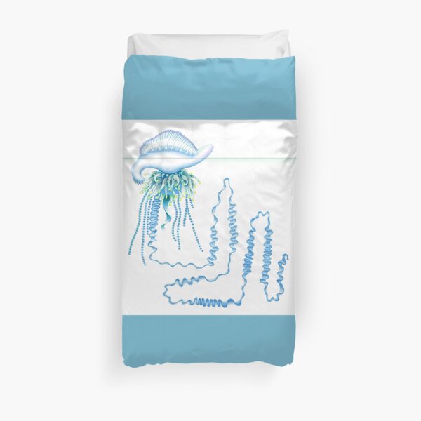 Blue bottle aka Pacific man of war aka Physalia utriculus Duvet Cover