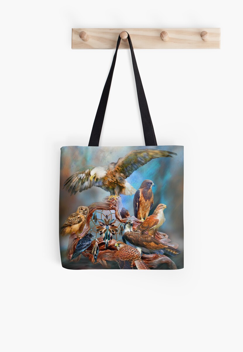 "Dream Catcher Spirit Birds" Tote Bag by carolcavalaris Redbubble