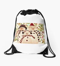 CHRISTMAS T-SHIRT WITH SNOWMEN Drawstring Bag