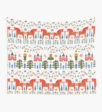 Skandinavisch inspiriertes Weihnachten - Rot + Grün Wandbehang