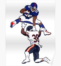 Saquon Barkley Hurdle Cartoon Poster