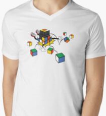 magic cube fall Men's V-Neck T-Shirt