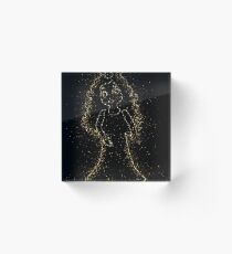 Princess queen crown golden ornament Gold Acrylic Block