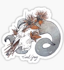 MorbidiTea - Earl Grey with Ram Skull Sticker