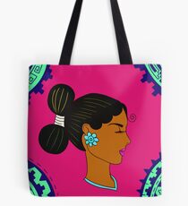 Lady Turquoise Tote Bag