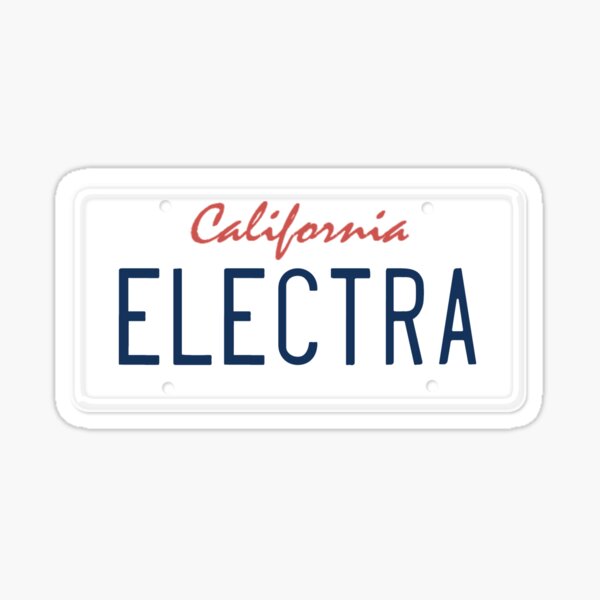 Electra CA License Plate Sticker